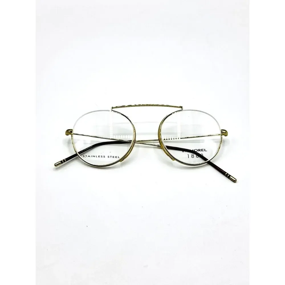 Morel 1880 Eyeglasses Frames Arsene 60122M-DM12 Gold Semi-Rimless 52-19-145